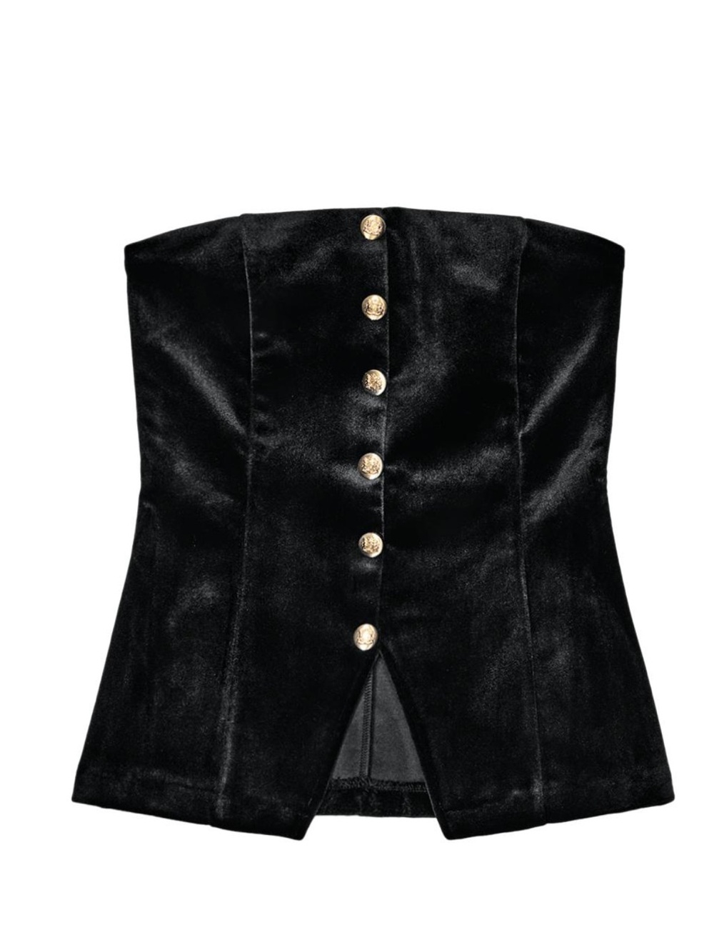 ZARA VELVET STRAPLESS TOP